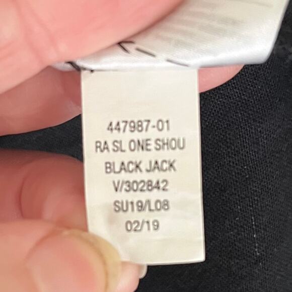 Old Navy One Shoulder Asymmetrical Top 4X Black Plus Size Ruffle Feminine Whimsi - Picture 8 of 8